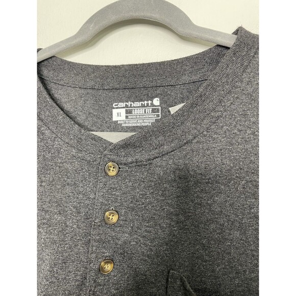 Carhartt Men’s Size XL Relaxed Fit Heavyweight Henley Snap Pocket Thermal Shirt - Picture 3 of 5